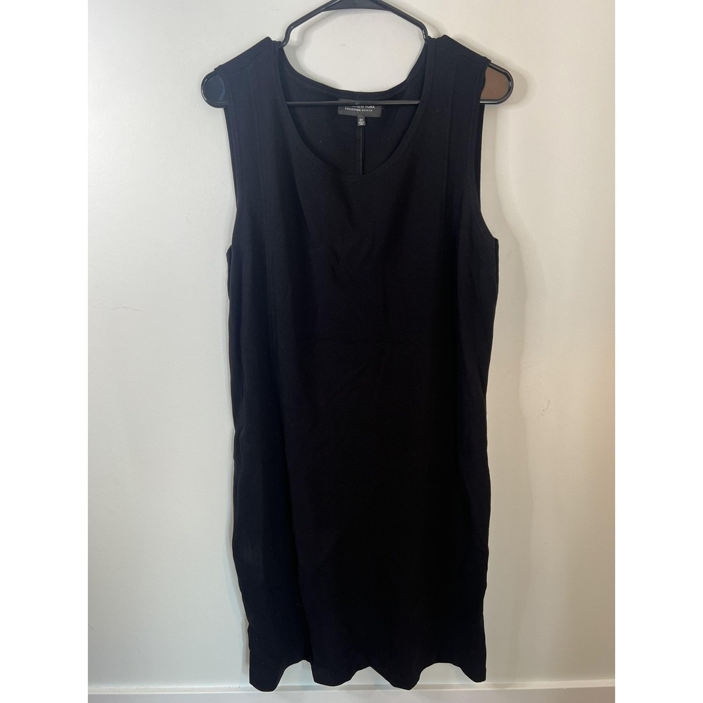 Jones New York Dress Wm 0X Black Sleeveless Sheath Little Black Office Corporate